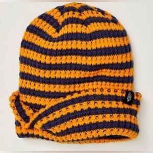 Free People Movement Stripe It Up Cool Down Beanie. NWT. Varsity Orange